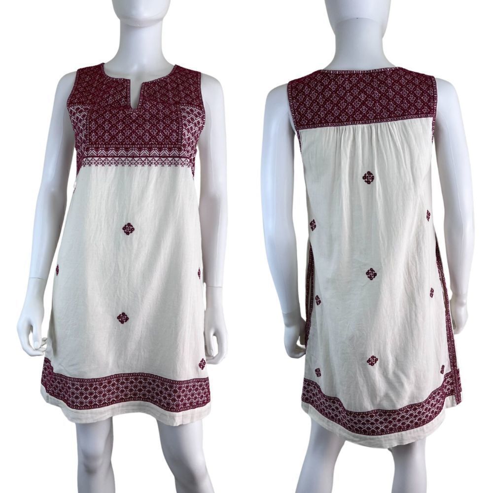 Madewell Size 6 Cotton Pullover Stitch Mosaic Shift Mini Dress Southwestern Boho